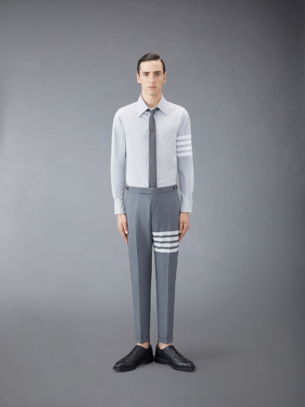 Thom Browne Flannel 4-Bar メンズ シャツ グレー | GBM16H22986