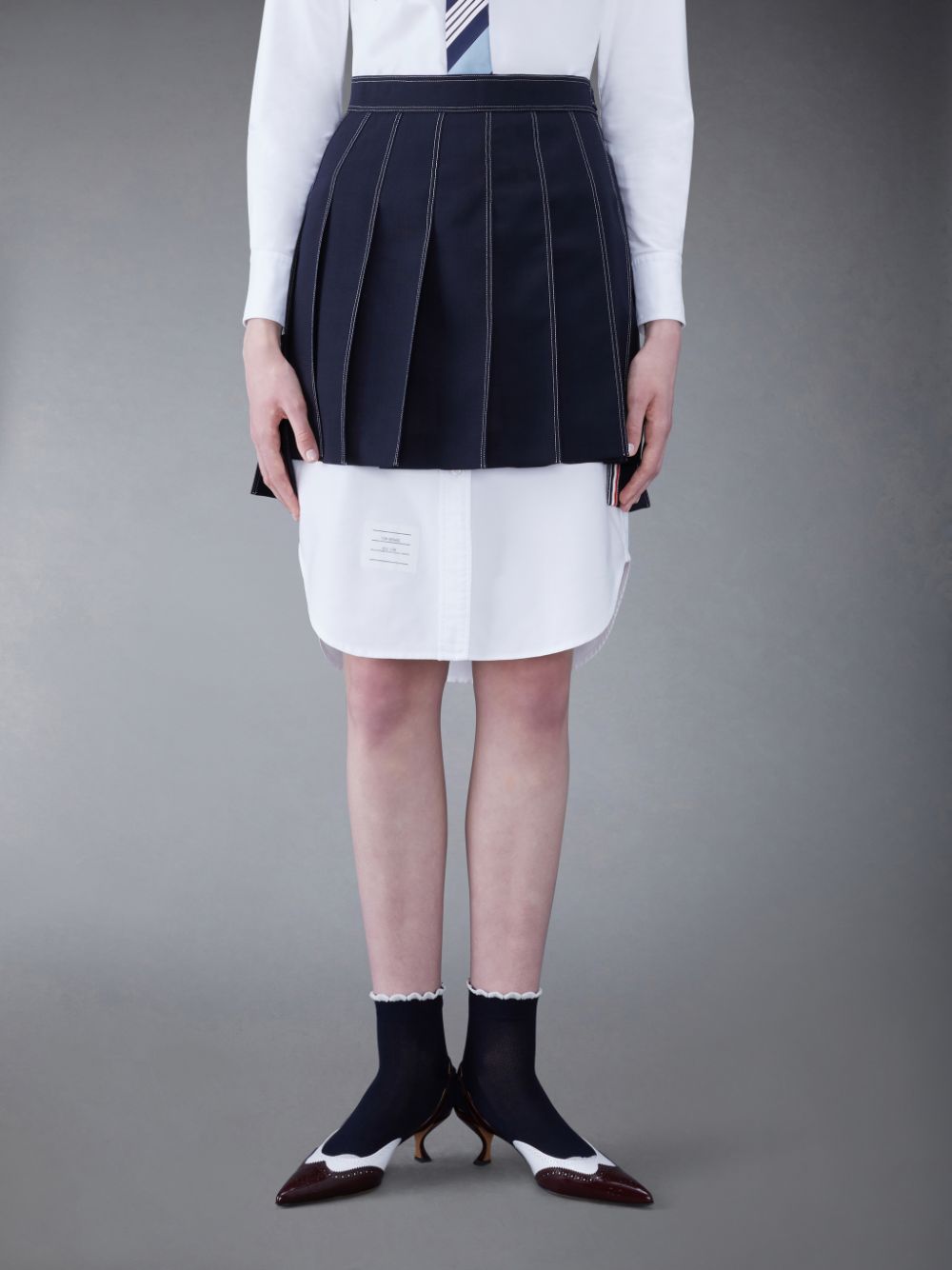 Thom Browne Fresco Mini Pleated レディース スカート 青 | JNV87L34178
