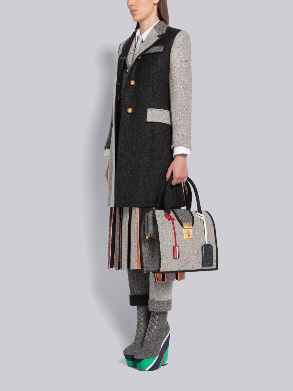 Thom Browne Fun-Mix Solid Donegal Mrs. レディース トートバッグ グレー | PHU39U08556