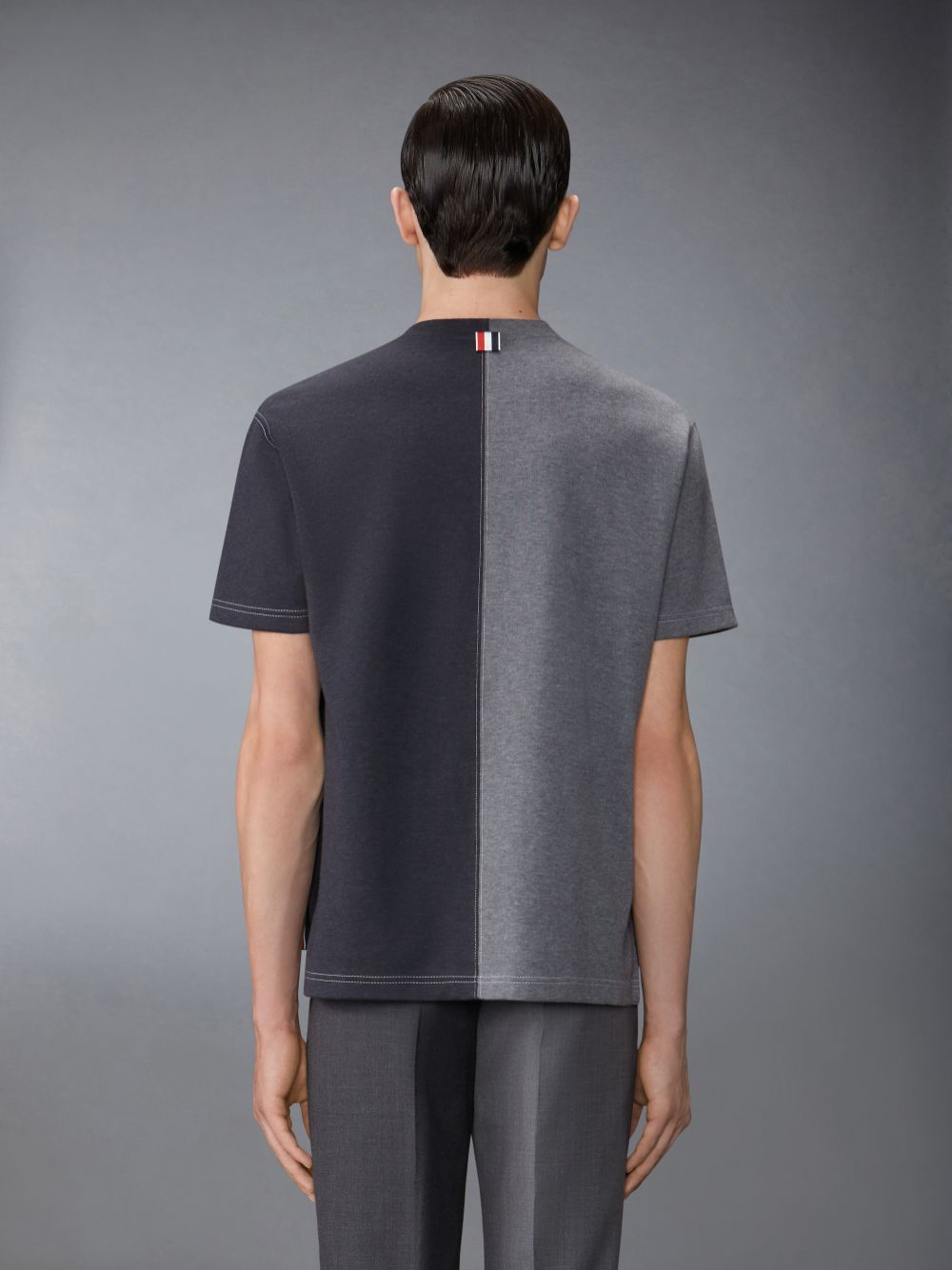 Thom Browne Funmix Cotton Milano Contrast Stitching Pocket メンズ Tシャツ グレー | LWP21Y90168