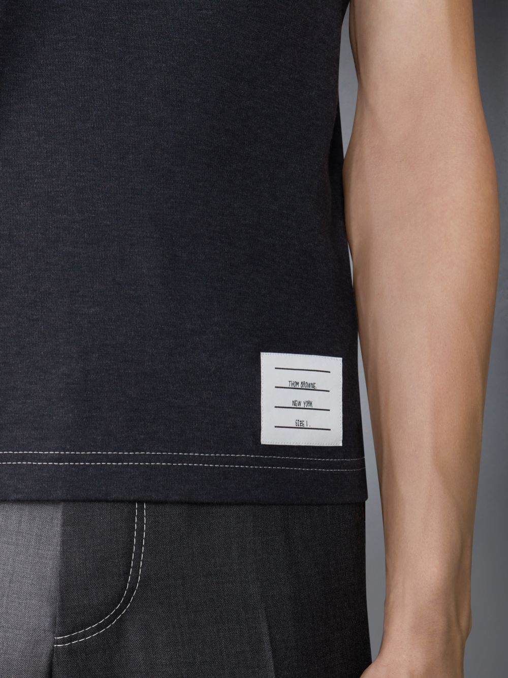 Thom Browne Funmix Cotton Milano Contrast Stitching Pocket メンズ Tシャツ グレー | LWP21Y90168