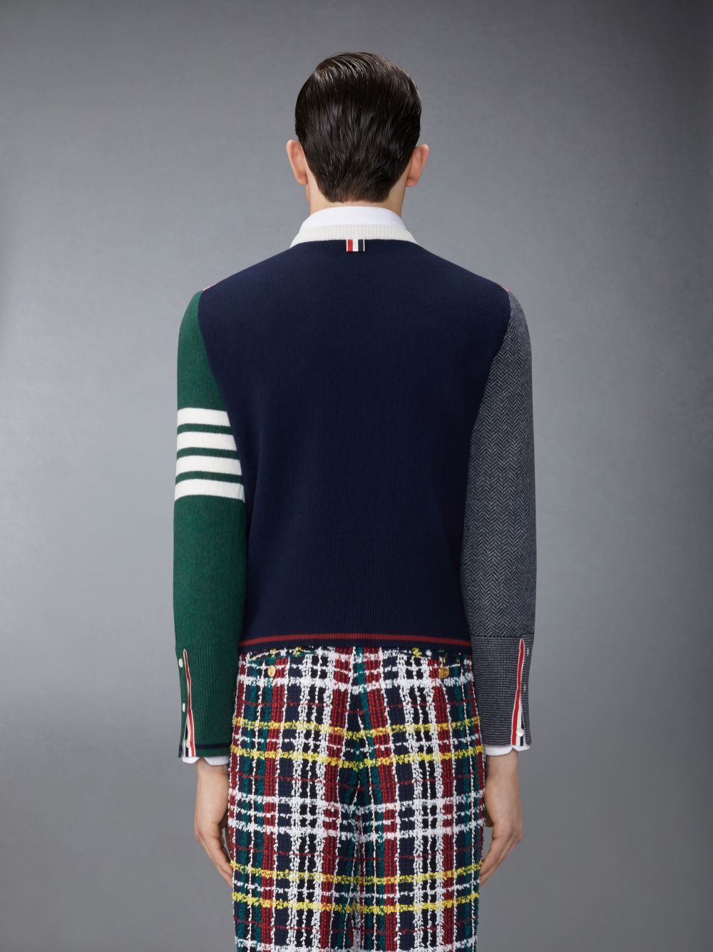 Thom Browne Funmix Merino Wool Herringbone Float Jacquard 4-Bar Classic Crew Neck メンズ プルオーバー 赤 | RZS71J39192