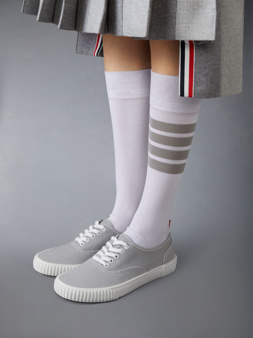 Thom Browne Grey Cotton Canvas Heritage レディース スニーカー グレー | LVI54D80224