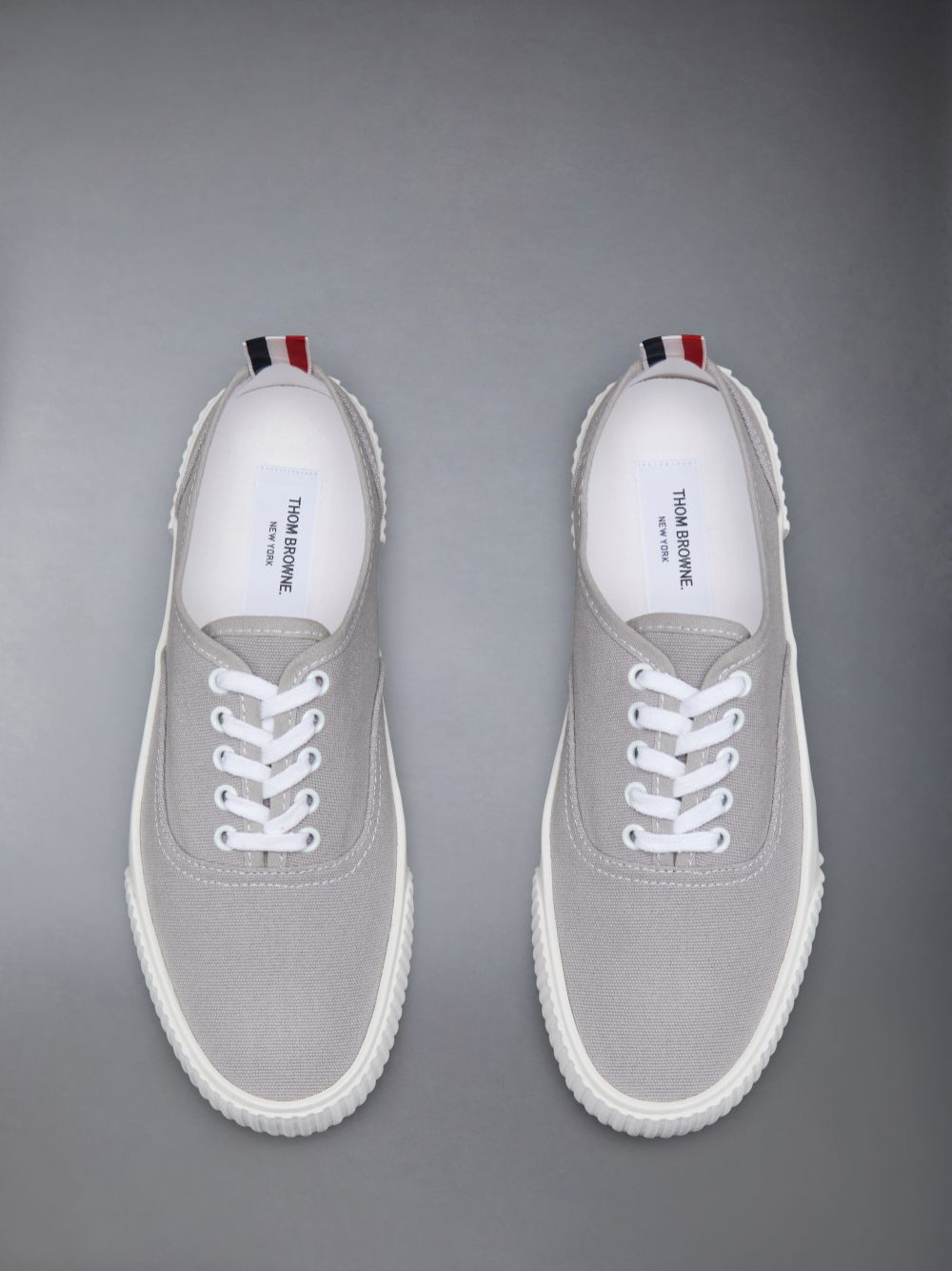 Thom Browne Grey Cotton Canvas Heritage メンズ スニーカー グレー | TTI55F28726
