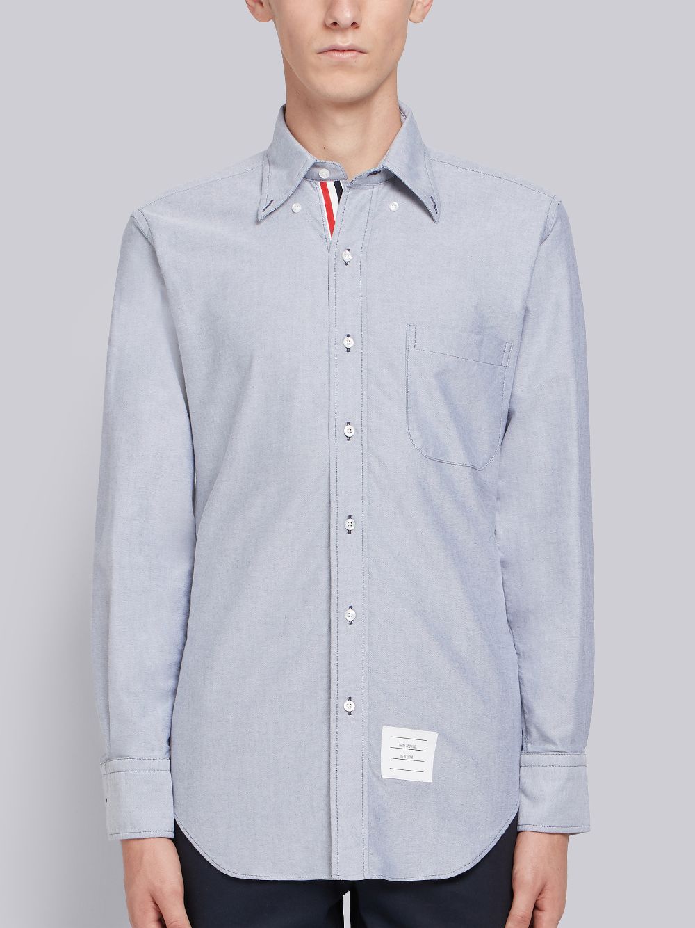 Thom Browne Grosgrain Placket Oxford メンズ シャツ 青 | ZMB50T63698