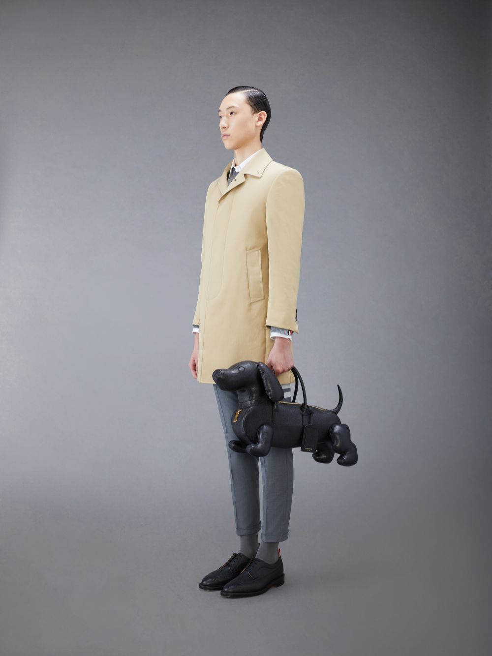 Thom Browne Hector in Pebble Grain メンズ トートバッグ 黒 | CWL15W68421