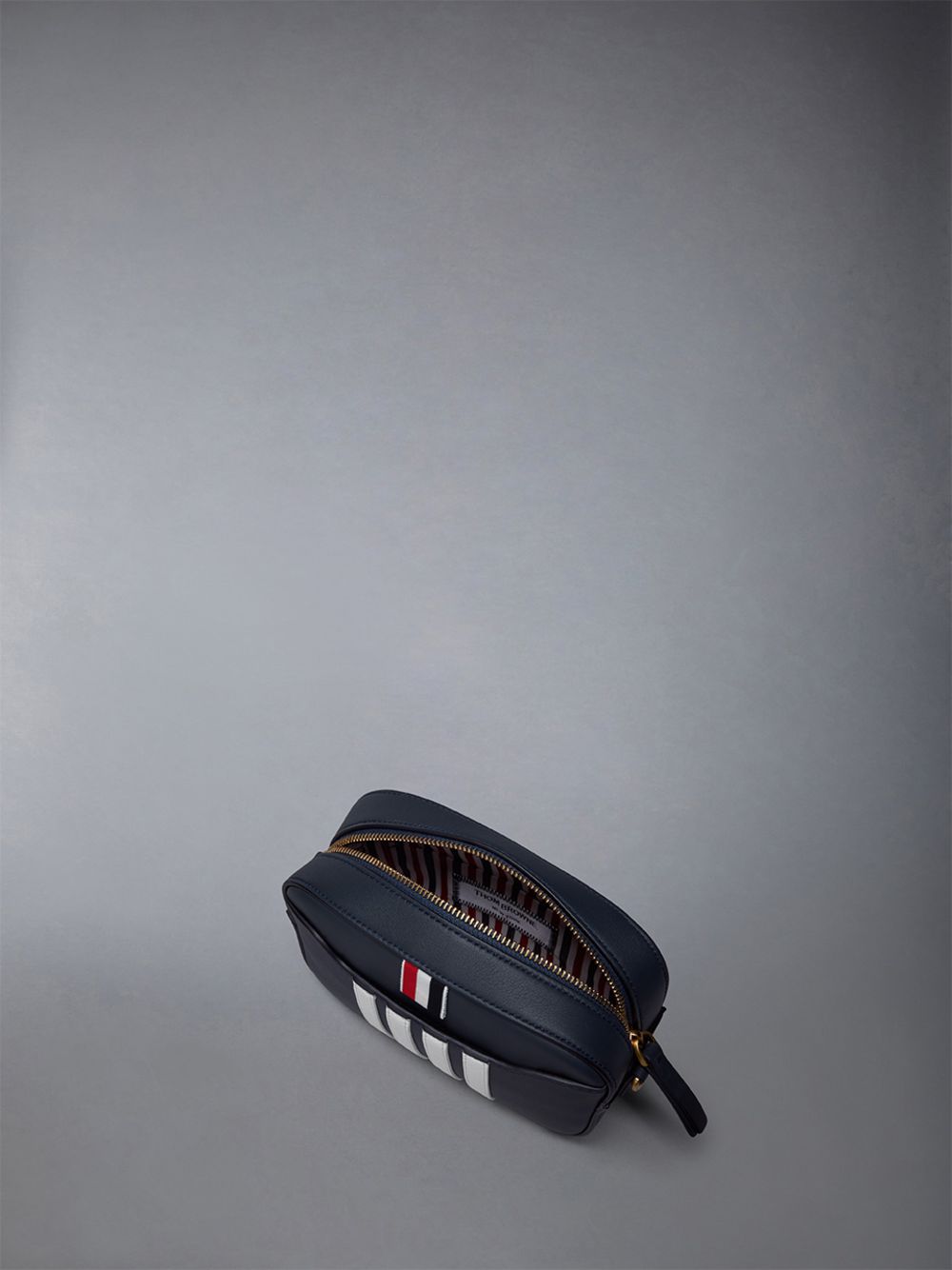 Thom Browne Horizontal Camera W/ 4 Bar Stripes in Smooth Calf レディース ツールバッグ 青 | ANE11Z01184