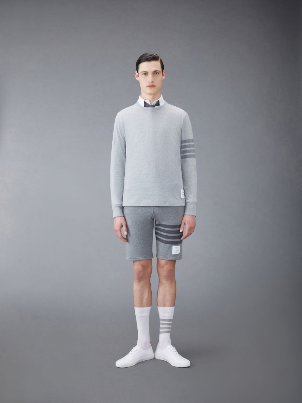 Thom Browne Jersey 4-Bar Long Sleeve Rugby メンズ Tシャツ グレー | NQP68K79166