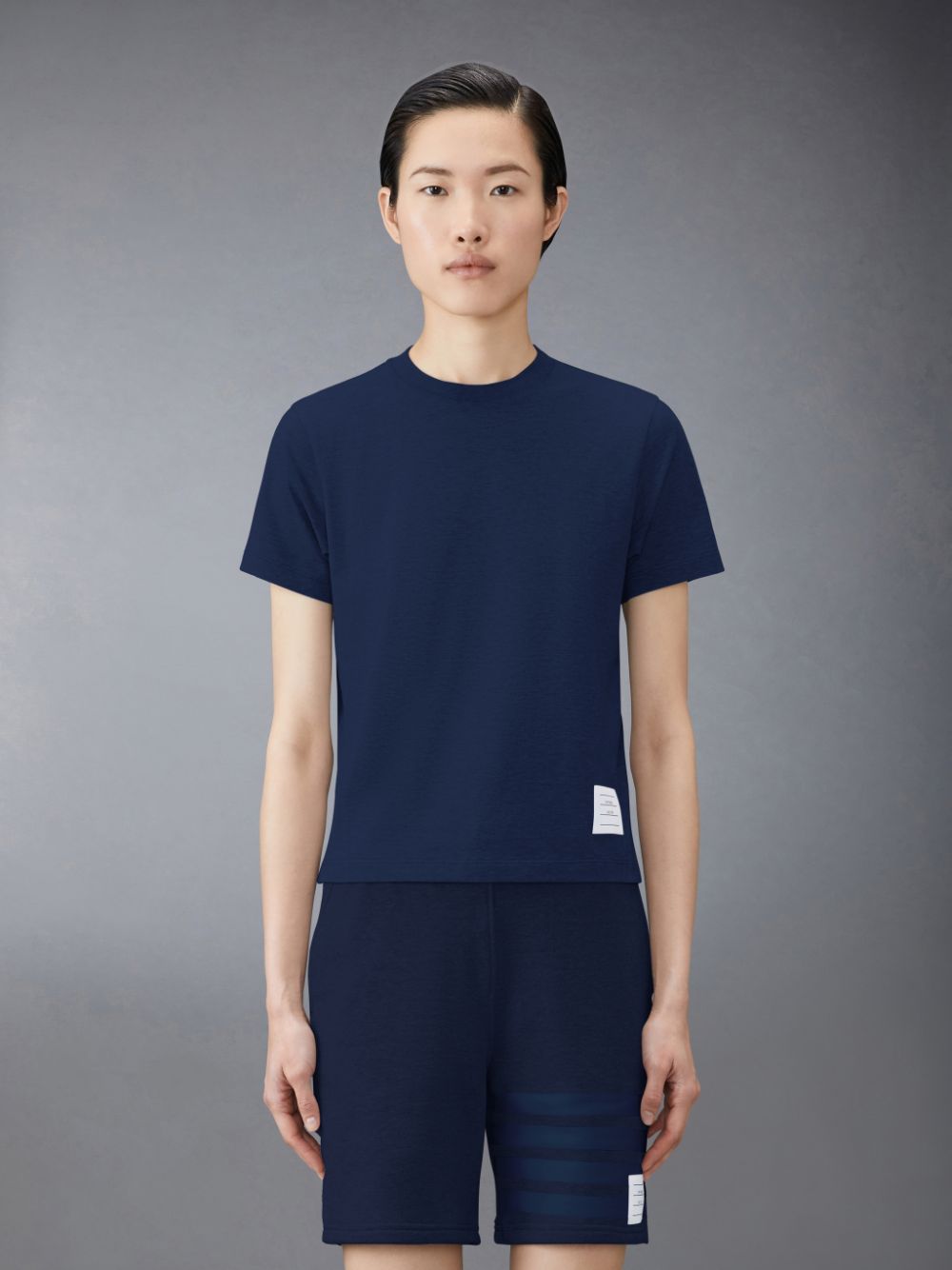 Thom Browne Jersey Relaxed Side Slit レディース Tシャツ 青 | EFY08P09942