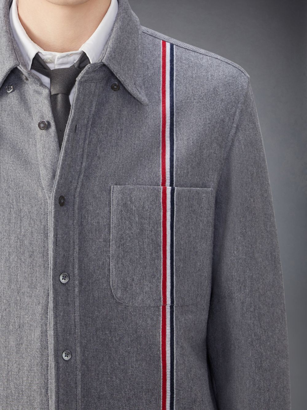 Thom Browne Knit Cotton Jacket メンズ シャツ グレー | SDS27Z42961