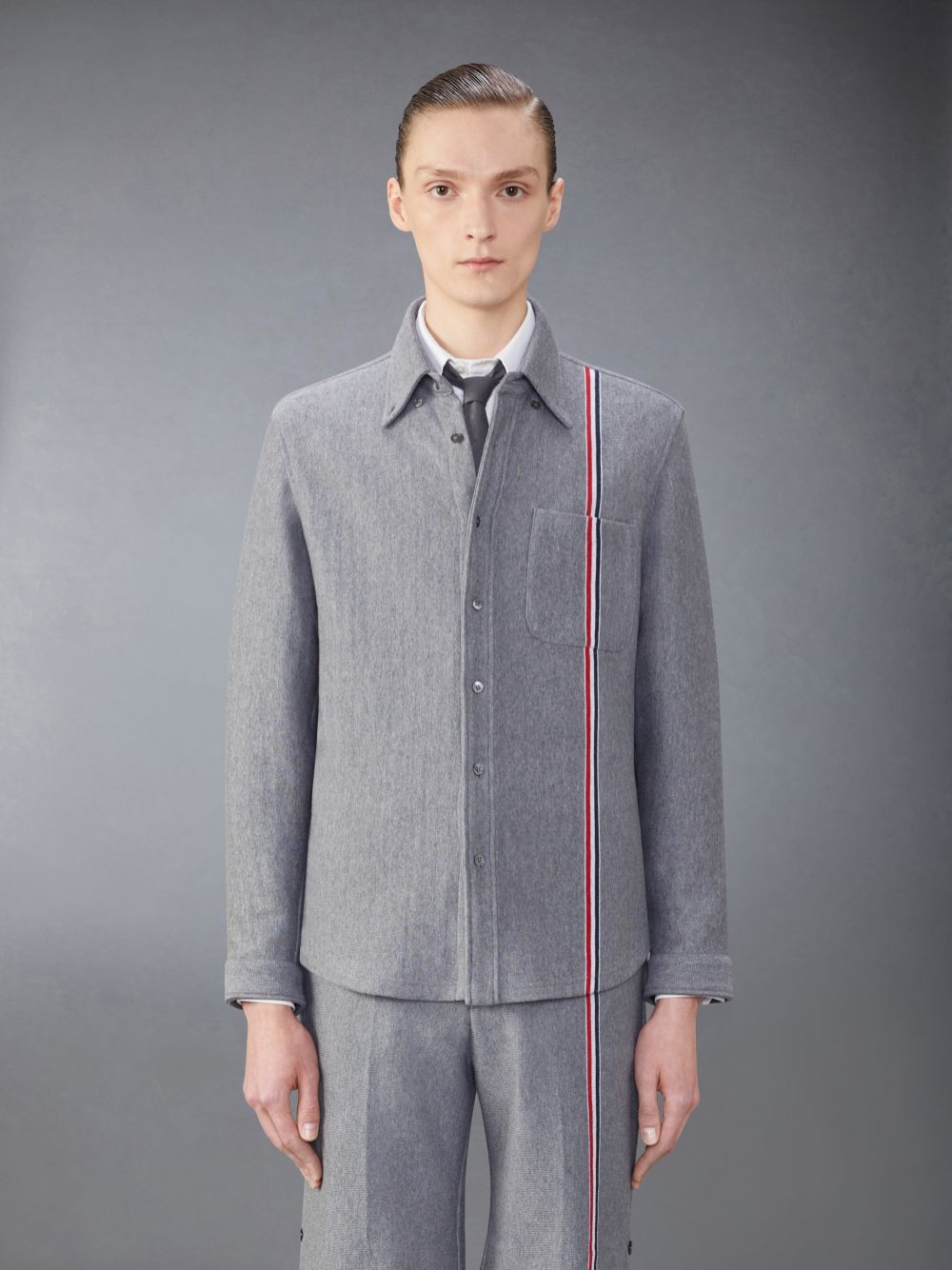 Thom Browne Knit Cotton Jacket メンズ シャツ グレー | SDS27Z42961