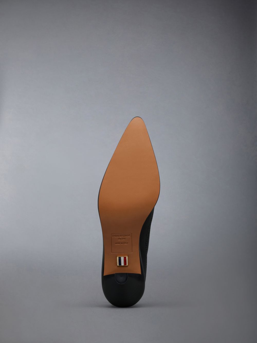 Thom Browne Leather Sole Heeled Longwing レディース ブローグシューズ 黒 | FOI57M68211