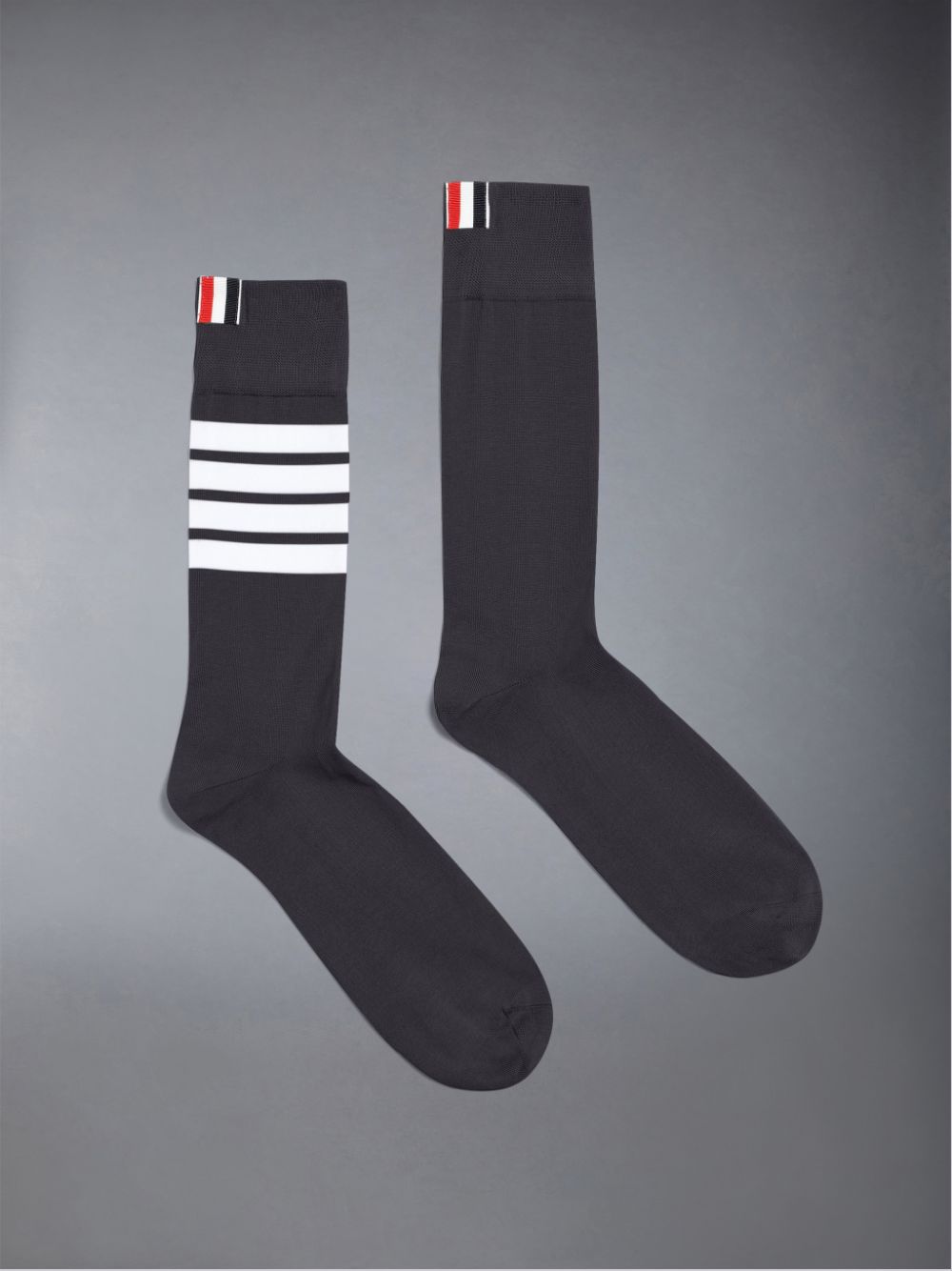Thom Browne Lightweight Cotton 4-Bar Mid-calf メンズ ソックス グレー | HOL27K83877