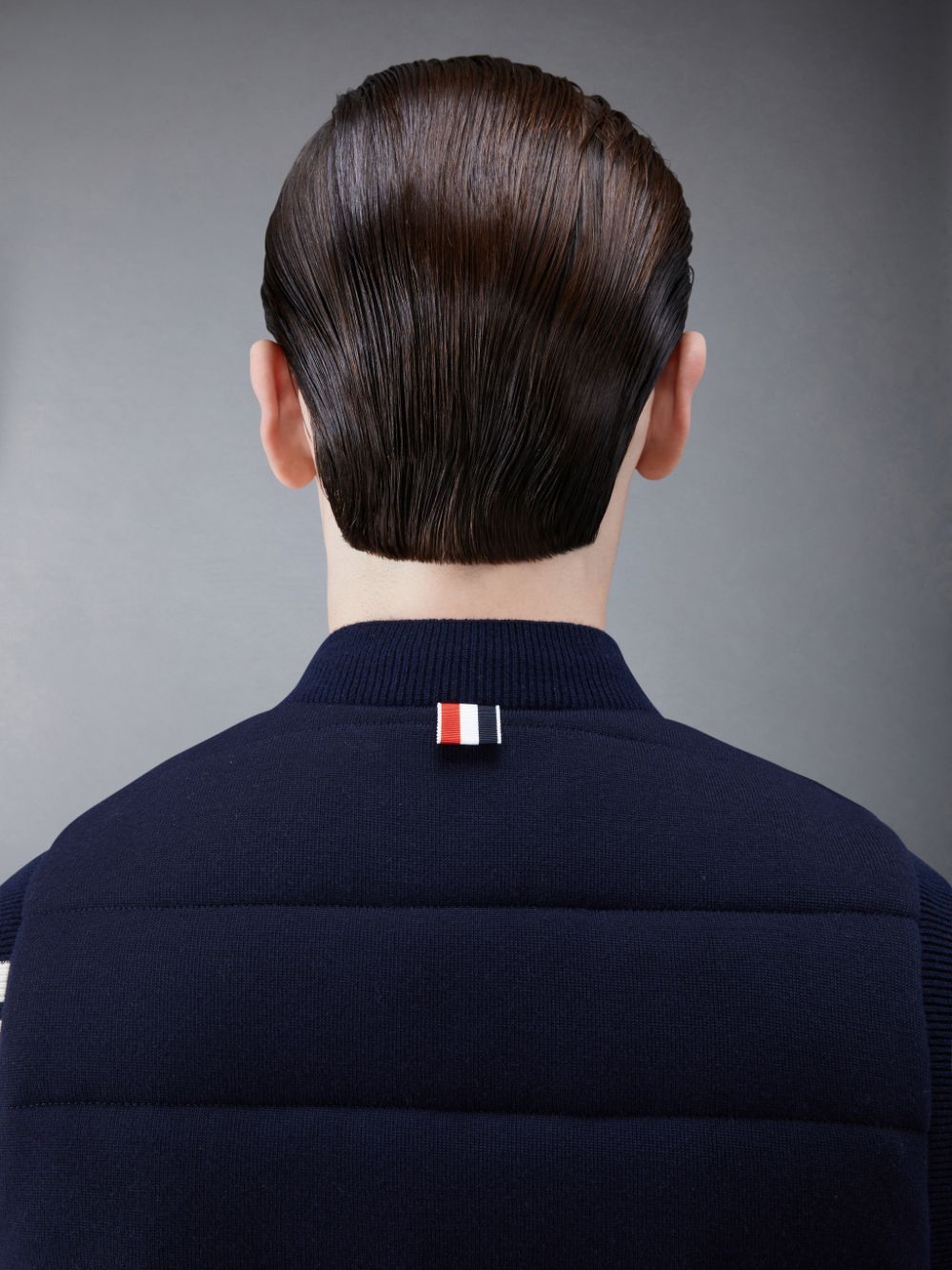 Thom Browne MERINO AND JERSEY PADDED REVERSIBLE 4-BAR メンズ ベスト 青 | LUI17D06932