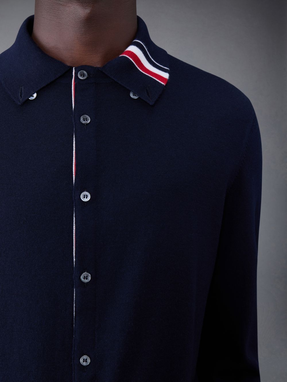 Thom Browne MERINO JERSEY STRIPE INTARSIA メンズ シャツ 青 | FDD71N43349