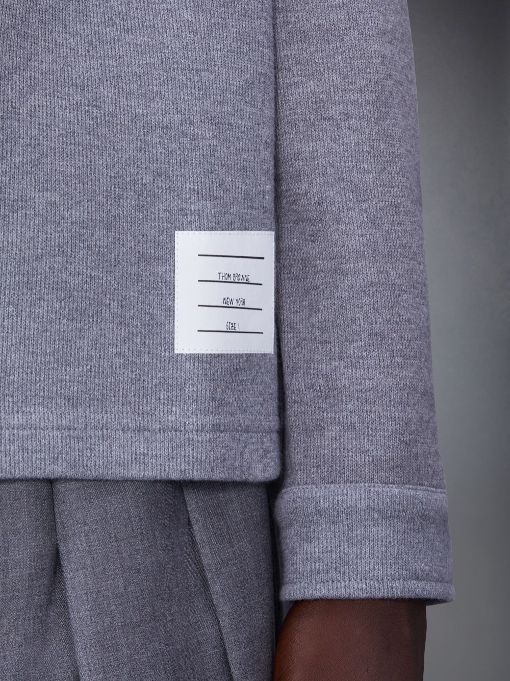 Thom Browne Medium Double Face Cotton Knit 4-Bar Button Down Shirt メンズ ジャケット グレー | TLH24O64092