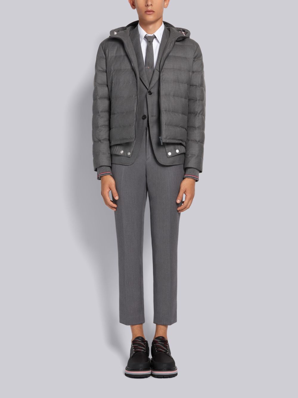Thom Browne Medium Down Filled Super 120s Twill Ski メンズ ジャケット グレー | HJW96Y49877