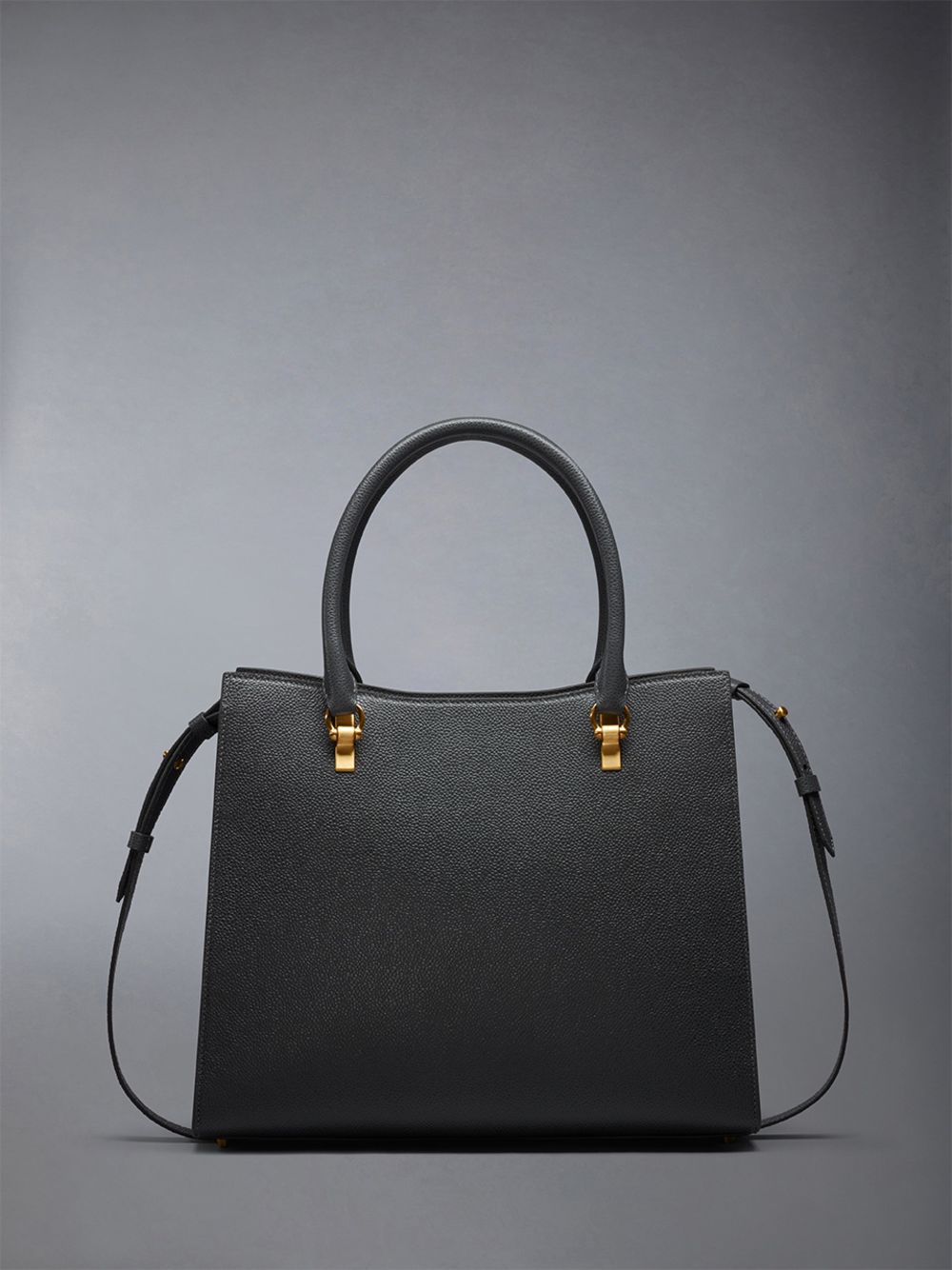 Thom Browne Medium Duet in Pebble Grain Leather レディース トートバッグ グレー | QAM39H11092