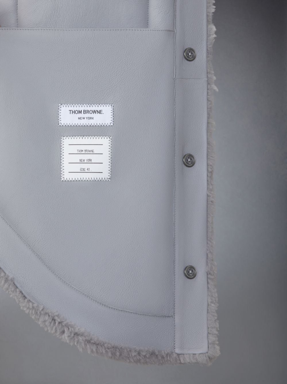 Thom Browne Medium Dyed Shearling 4-Bar Supersized Shirt レディース ジャケット グレー | UGV50Z98595