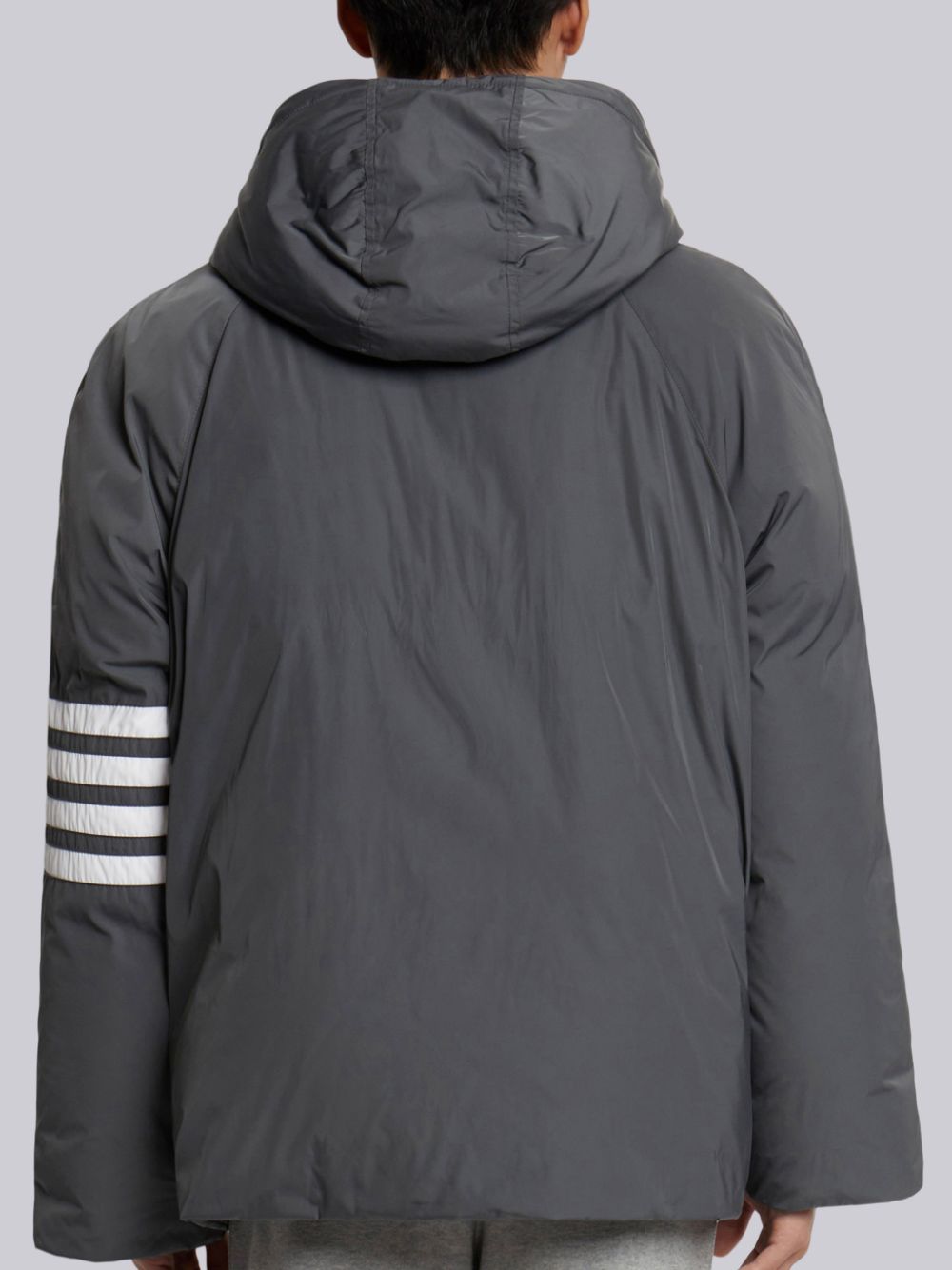Thom Browne Medium Poly Twill 4-bar Sideline Football メンズ パーカージャケット グレー | LYT52U44390