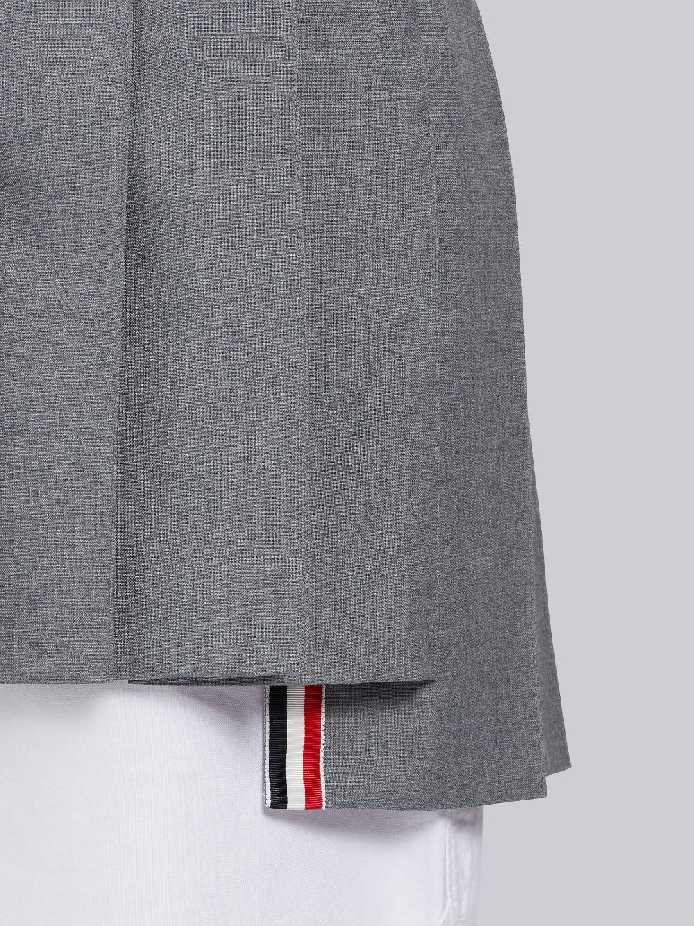 Thom Browne Medium School Uniform Plain Weave Grosgrain Stripe Dropped Back Pleated Mini レディース スカート グレー | GUJ58N97151