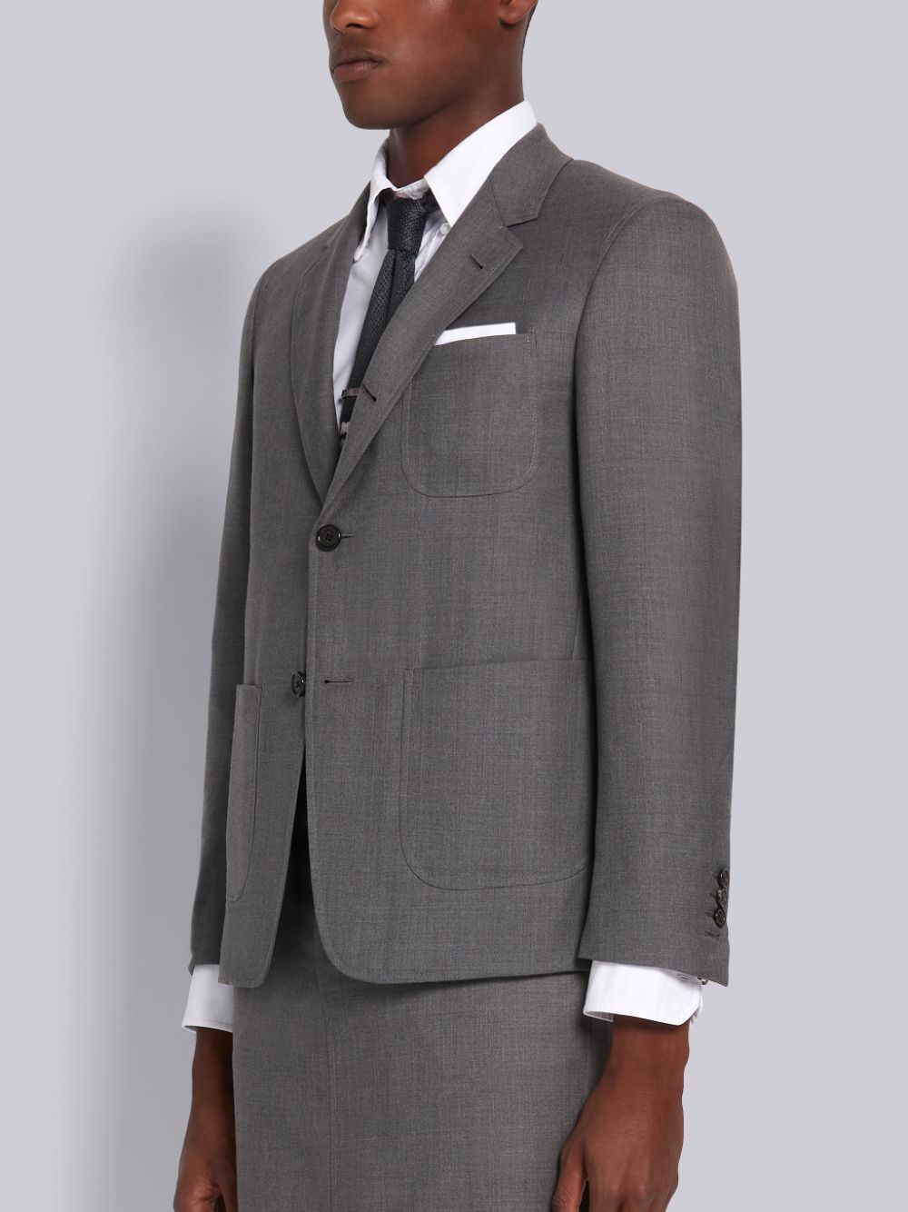 Thom Browne Medium Super 120s Wool Twill Sack メンズ ジャケット グレー | QPS05X71947