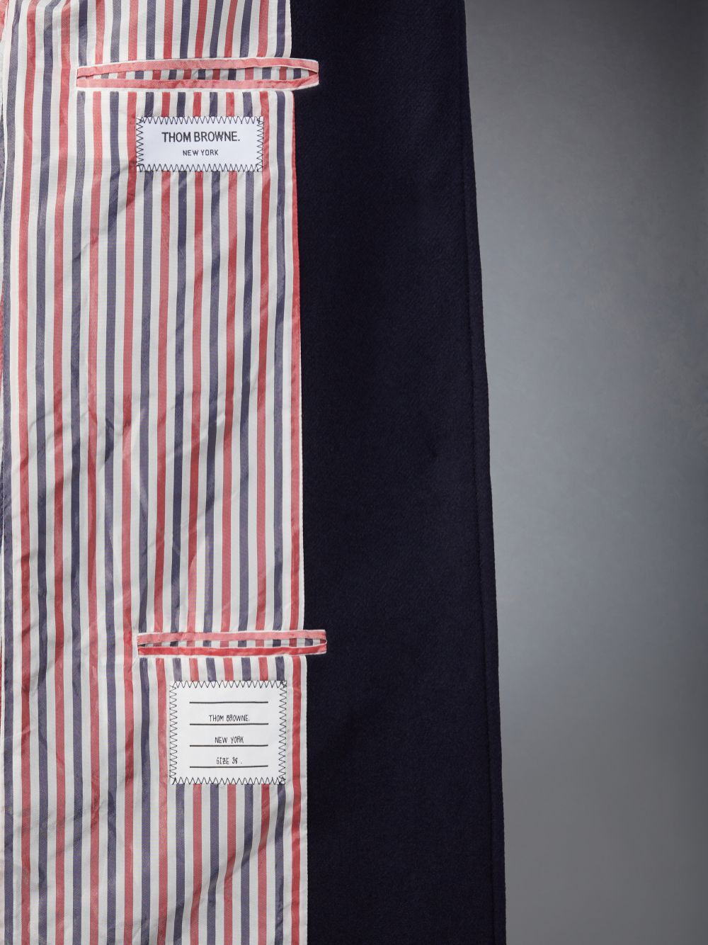 Thom Browne Melton Wool 4-Bar Chesterfield レディース コート ネイビー | VIN09P08265