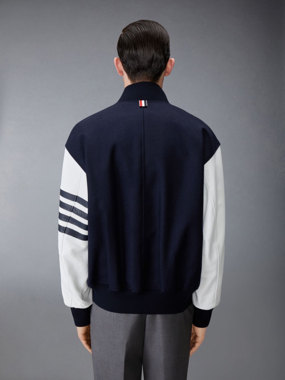 Thom Browne Melton Wool 4-Bar Oversized Blouson メンズ ジャケット ネイビー | IAI05W11267