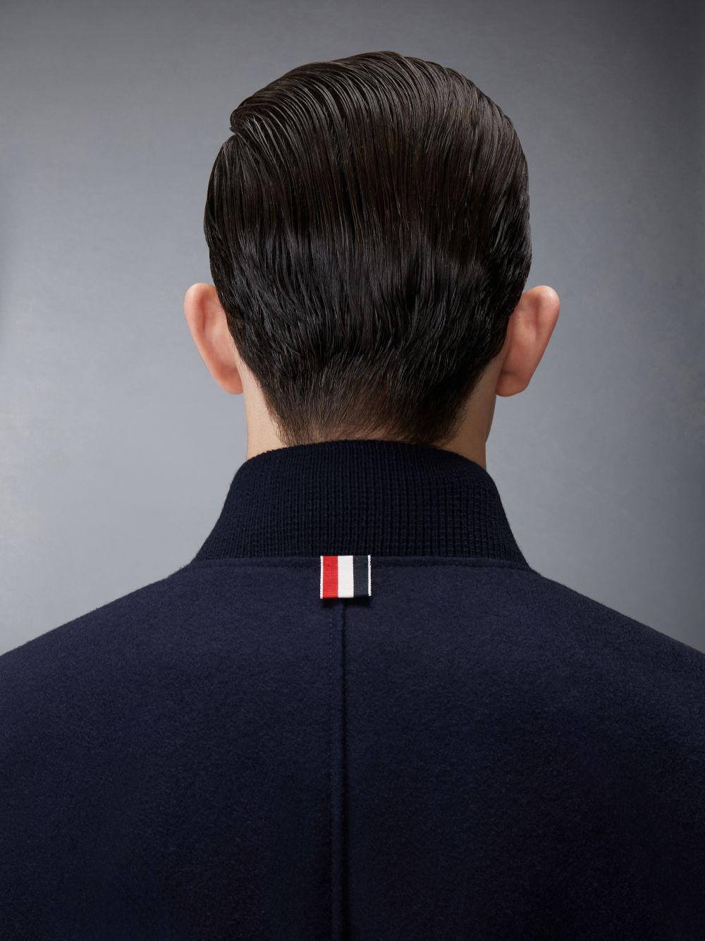 Thom Browne Melton Wool 4-Bar Oversized Blouson メンズ ジャケット ネイビー | IAI05W11267