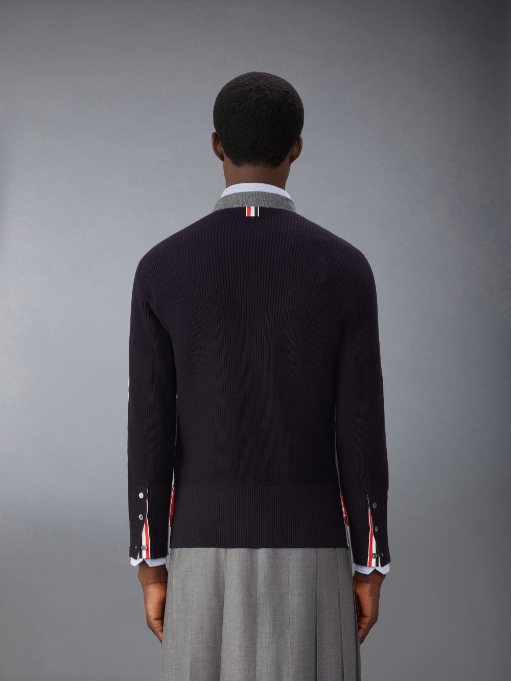 Thom Browne Merino Wool 2 in 1 Half 4-Bar メンズ プルオーバー グレー | XYV36E13890