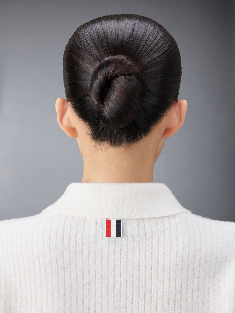 Thom Browne Merino Wool Brushed Tuck Stitch Keyhole レディース ポロシャツ 白 | RCL19S18918