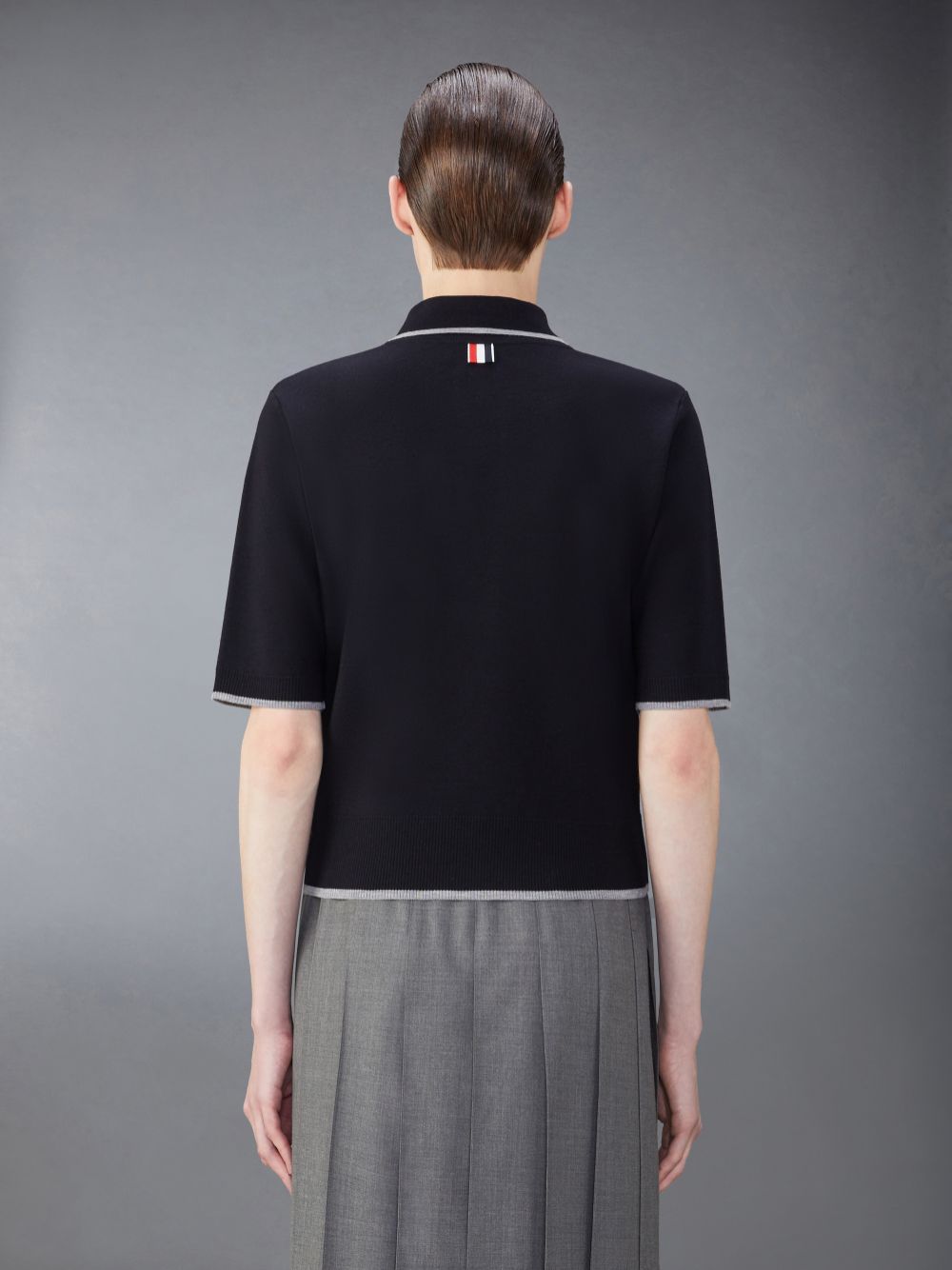 Thom Browne Merino Wool Milano Stitch Zip up メンズ ポロシャツ 青 | RQN41H62981