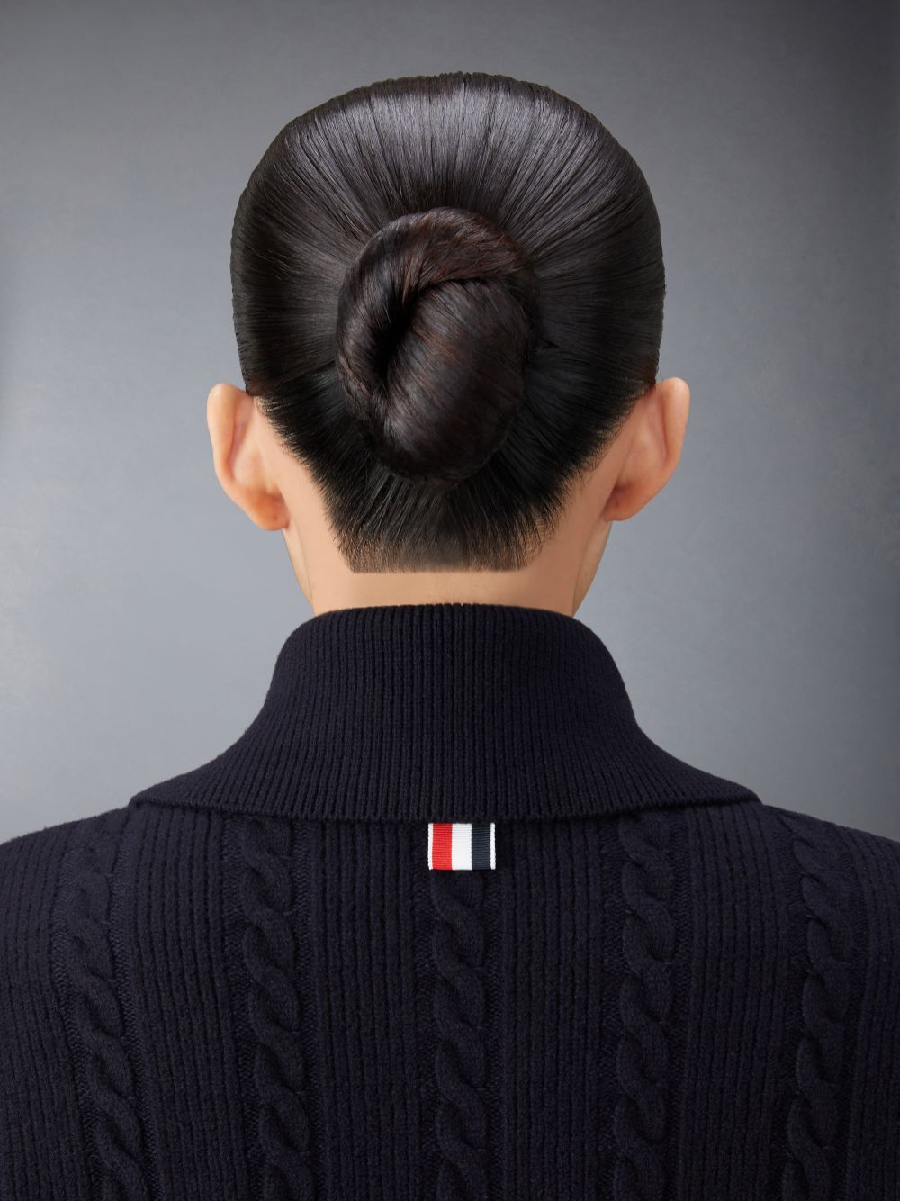 Thom Browne Merino Wool and Cotton 4-Bar Cable レディース コート 青 | DKF00V79631