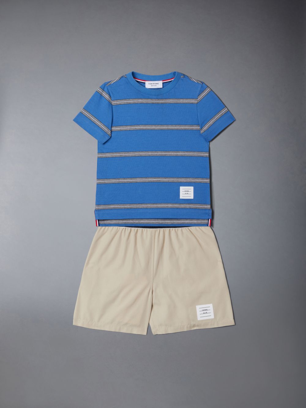 Thom Browne Mid Weight Jersey Striped ガール Tシャツ 青 | MLQ98J01605