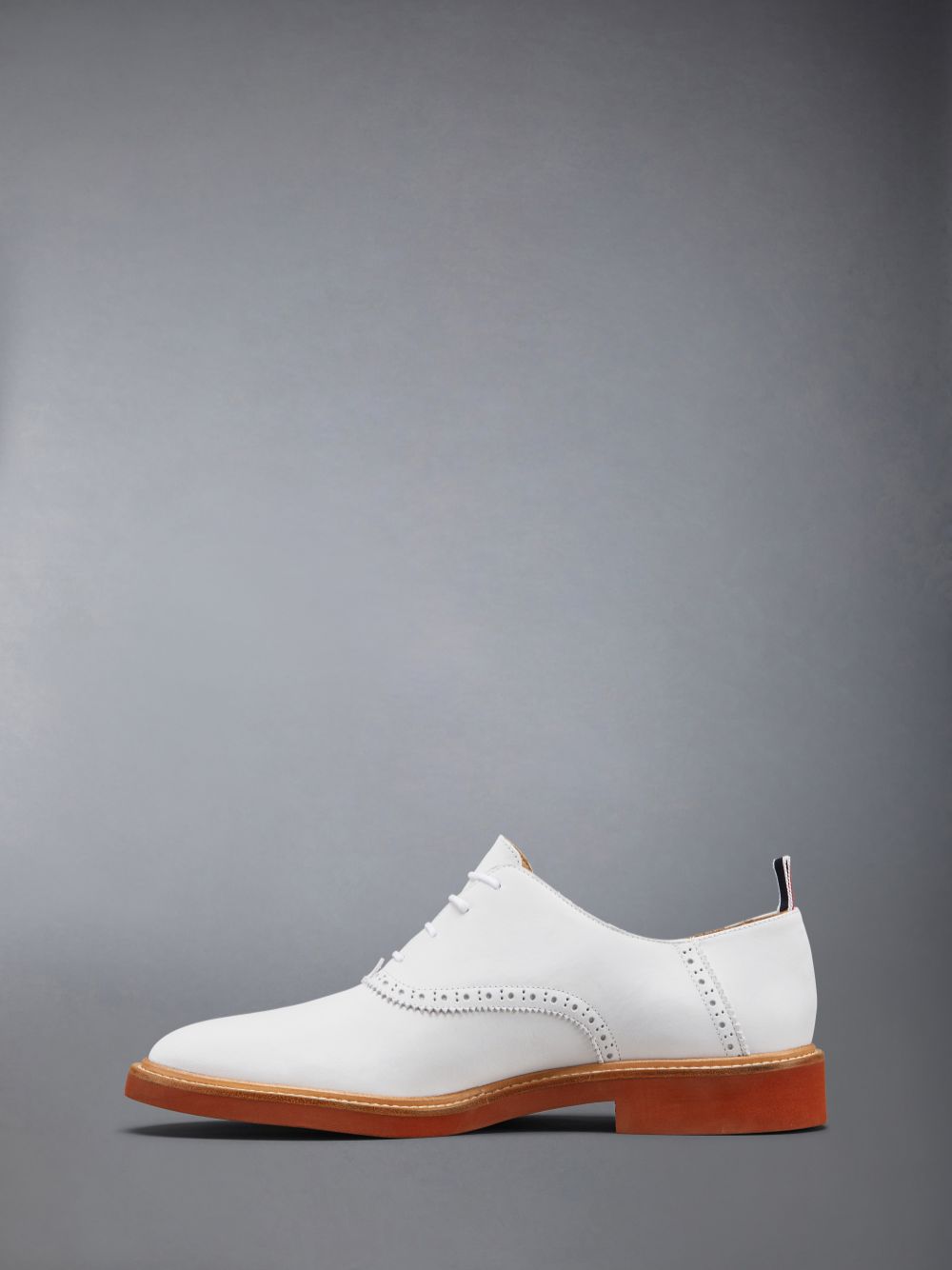 Thom Browne Nubuck Micro Sole Saddle メンズ オックスフォードシューズ 白 | TAT58Q21393