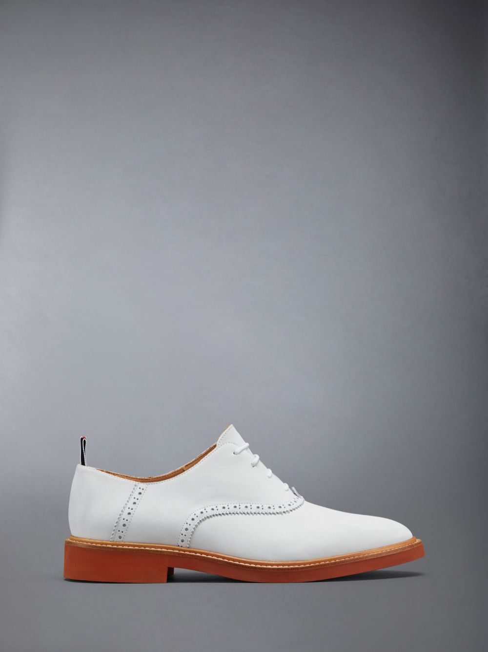 Thom Browne Nubuck Micro Sole Saddle メンズ オックスフォードシューズ 白 | TAT58Q21393