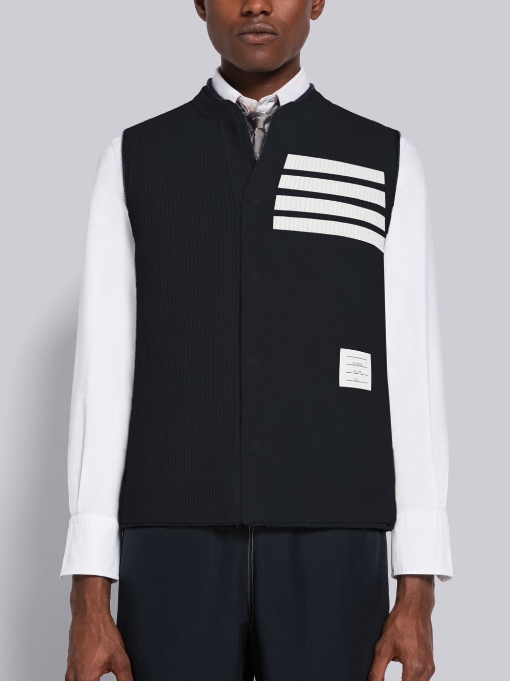 Thom Browne Nylon And Cashmere Reversible Tech メンズ ベスト 青 | TSL72Y03546