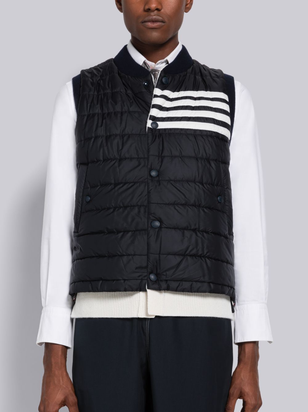 Thom Browne Nylon And Cashmere Reversible Tech メンズ ベスト 青 | TSL72Y03546