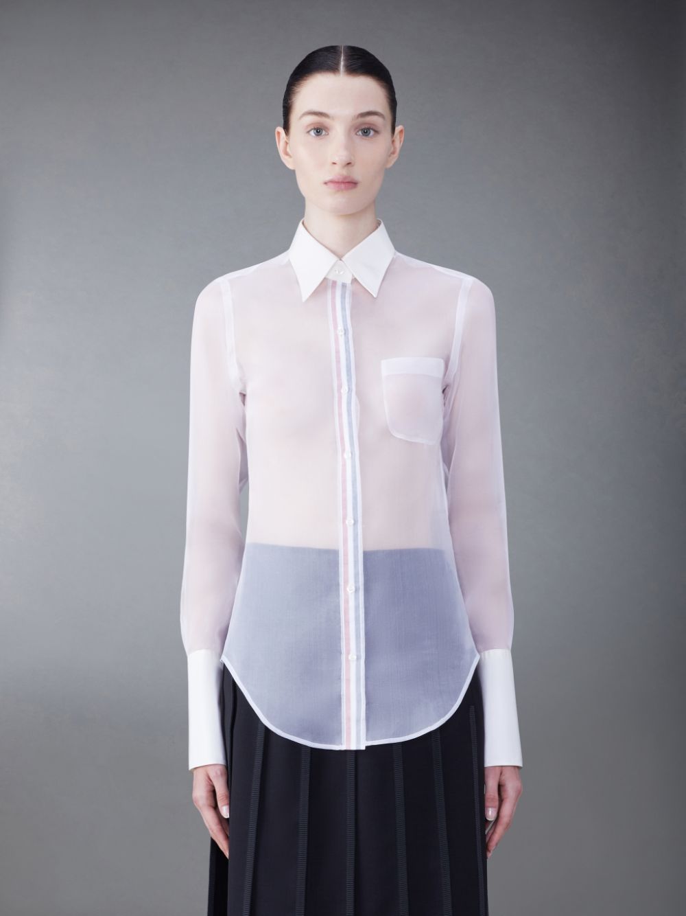 Thom Browne Organza Classic レディース シャツ 白 | EKB38D22506