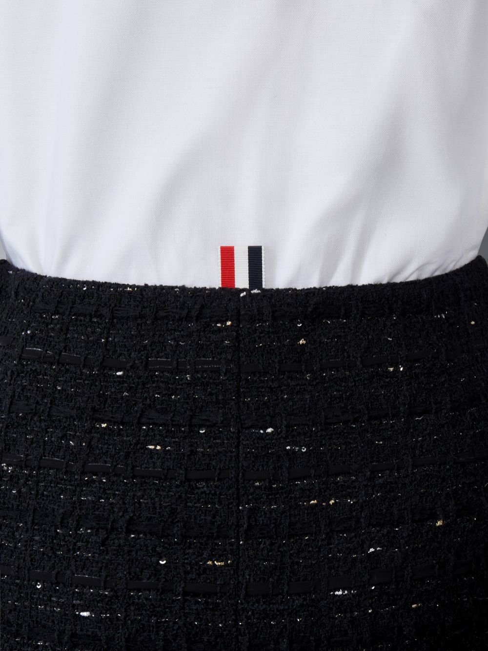 Thom Browne Organza Ribbon Tweed Low Rise Maxi Hobble レディース スカート 黒 | OUQ00V65835