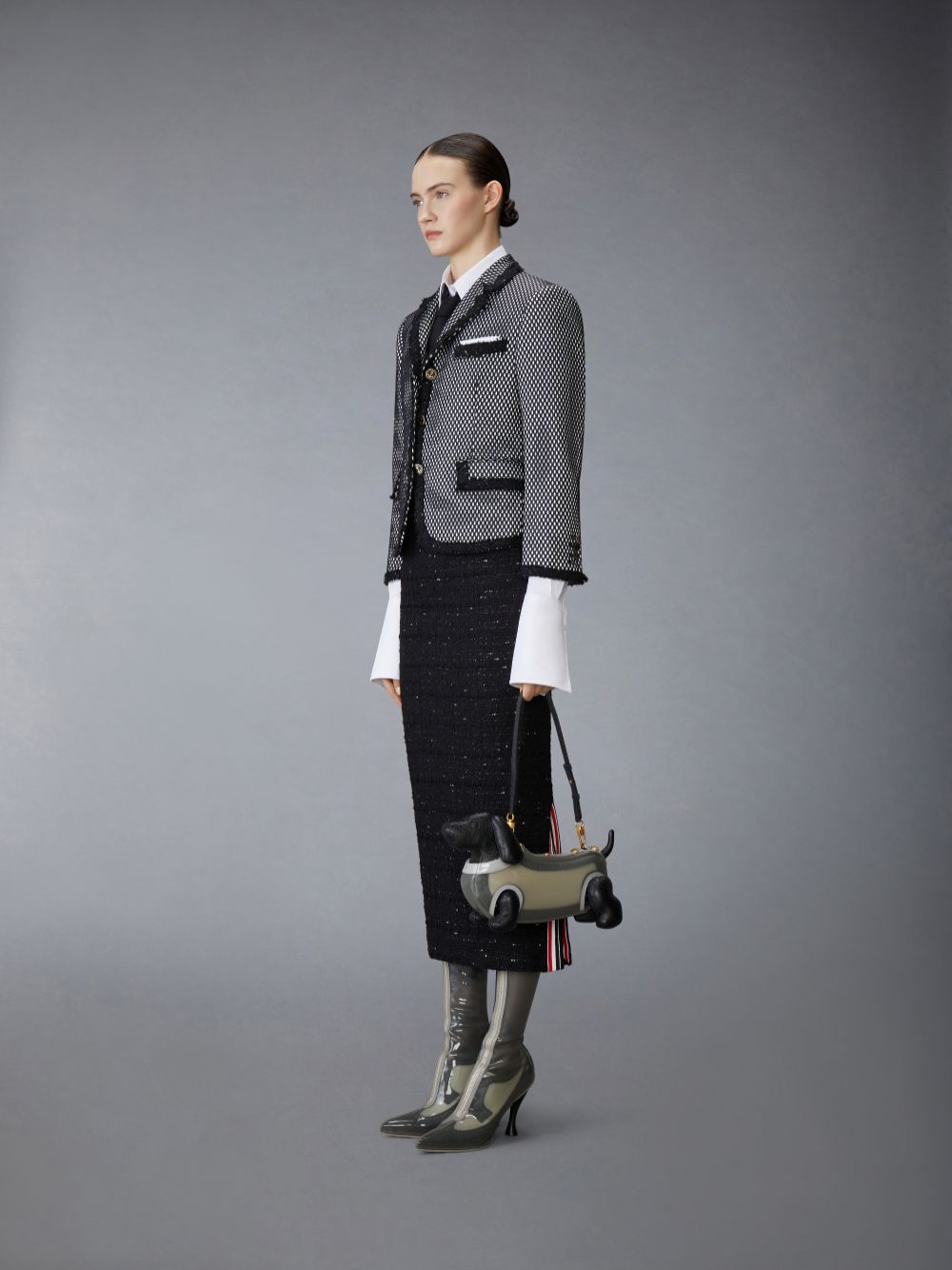 Thom Browne Overcoat Brogued Hectoruette in Pebble Grain レディース トートバッグ 青 | HXP79I44519