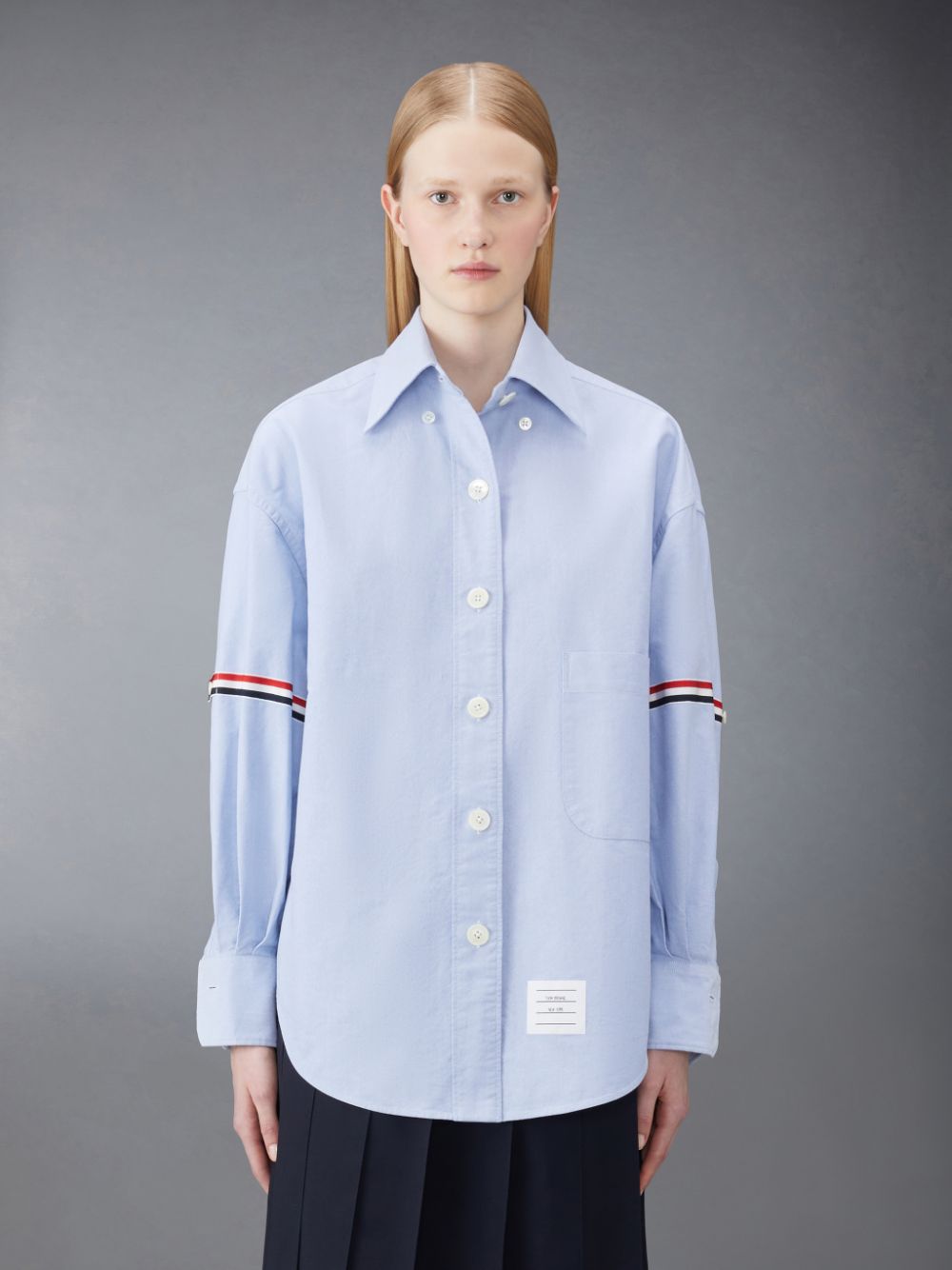 Thom Browne Oxford Armband Supersized レディース シャツ 青 | MXH45A00316