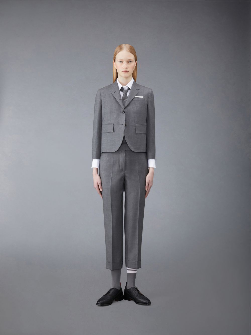Thom Browne Oxford Classic Round Collar レディース シャツ 白 | LBD27G82801