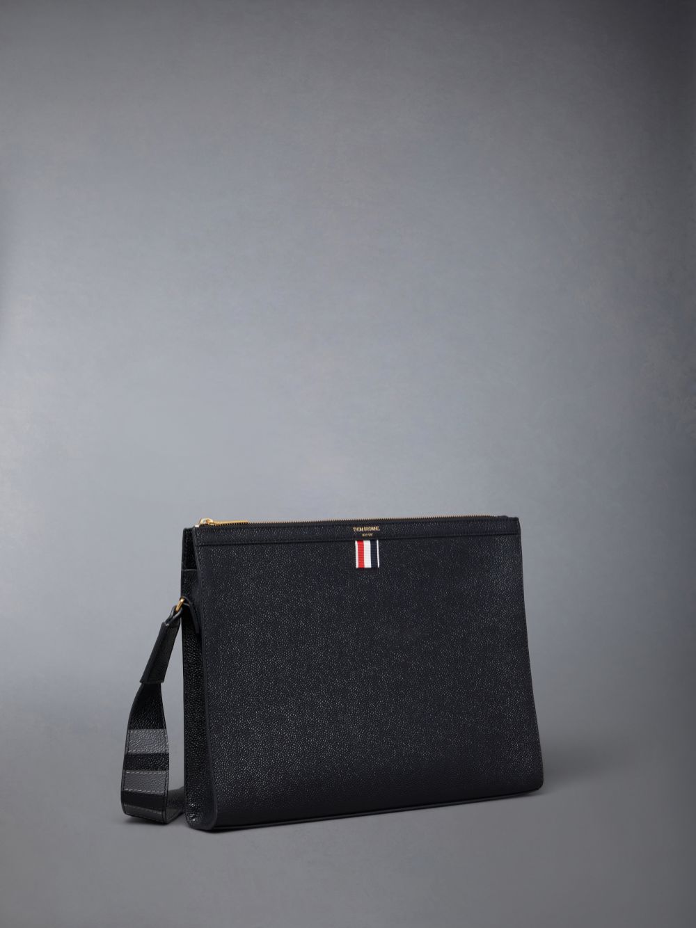 Thom Browne Pebble Grain 4-Bar Document Holder レディース クロスボディバッグ 黒 | EPD49Q40373