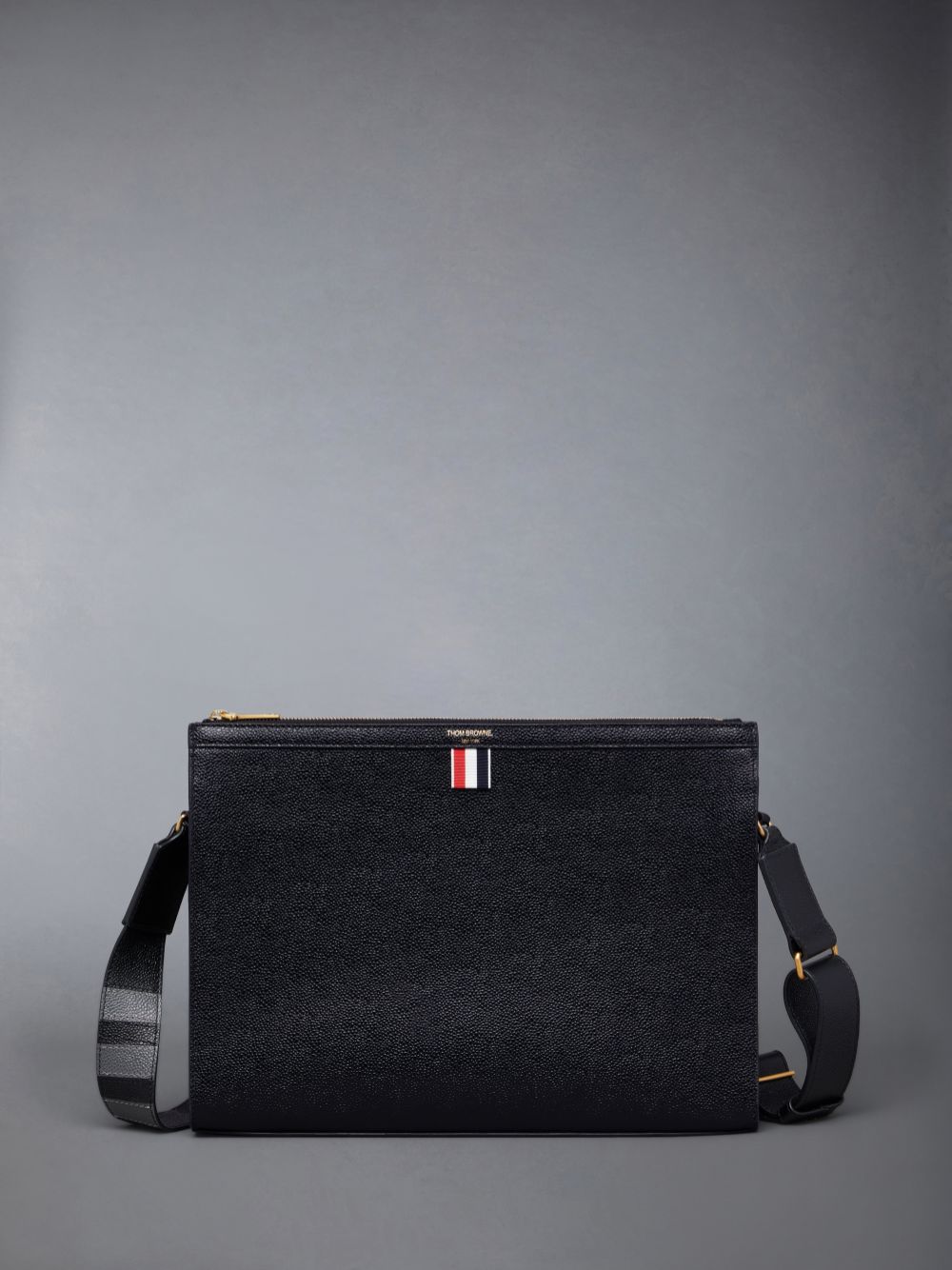 Thom Browne Pebble Grain 4-Bar Document Holder レディース クロスボディバッグ 黒 | EPD49Q40373