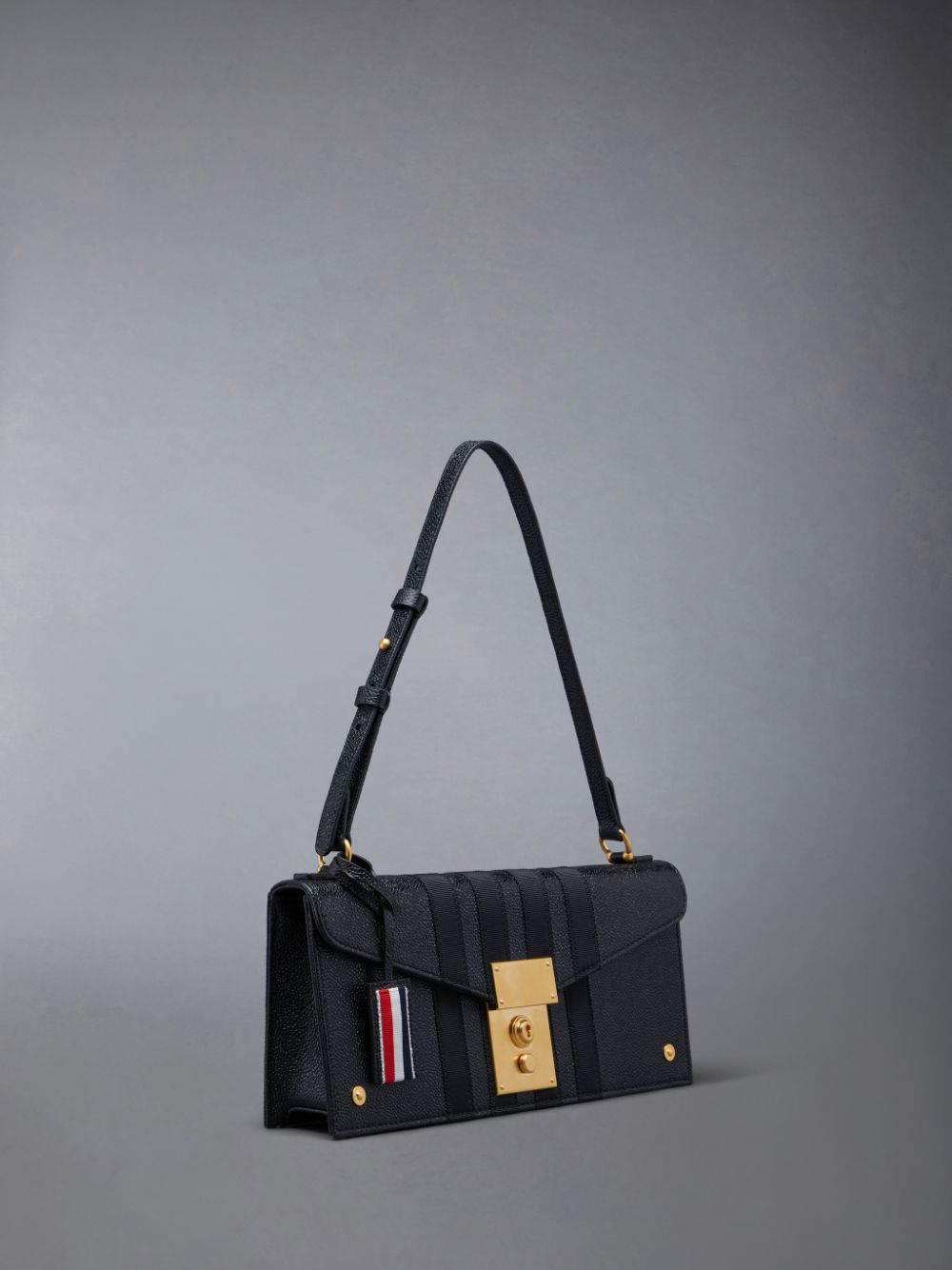 Thom Browne Pebble Grain 4-Bar Mrs.uette レディース クラッチバッグ 黒 | RCL79G06345