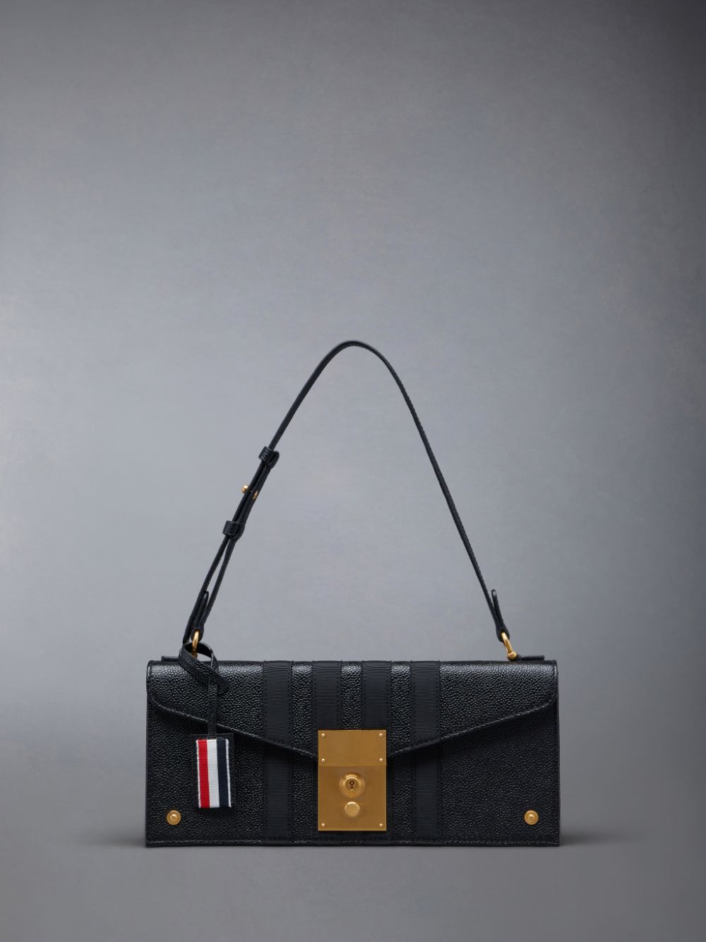 Thom Browne Pebble Grain 4-Bar Mrs.uette レディース クラッチバッグ 黒 | RCL79G06345