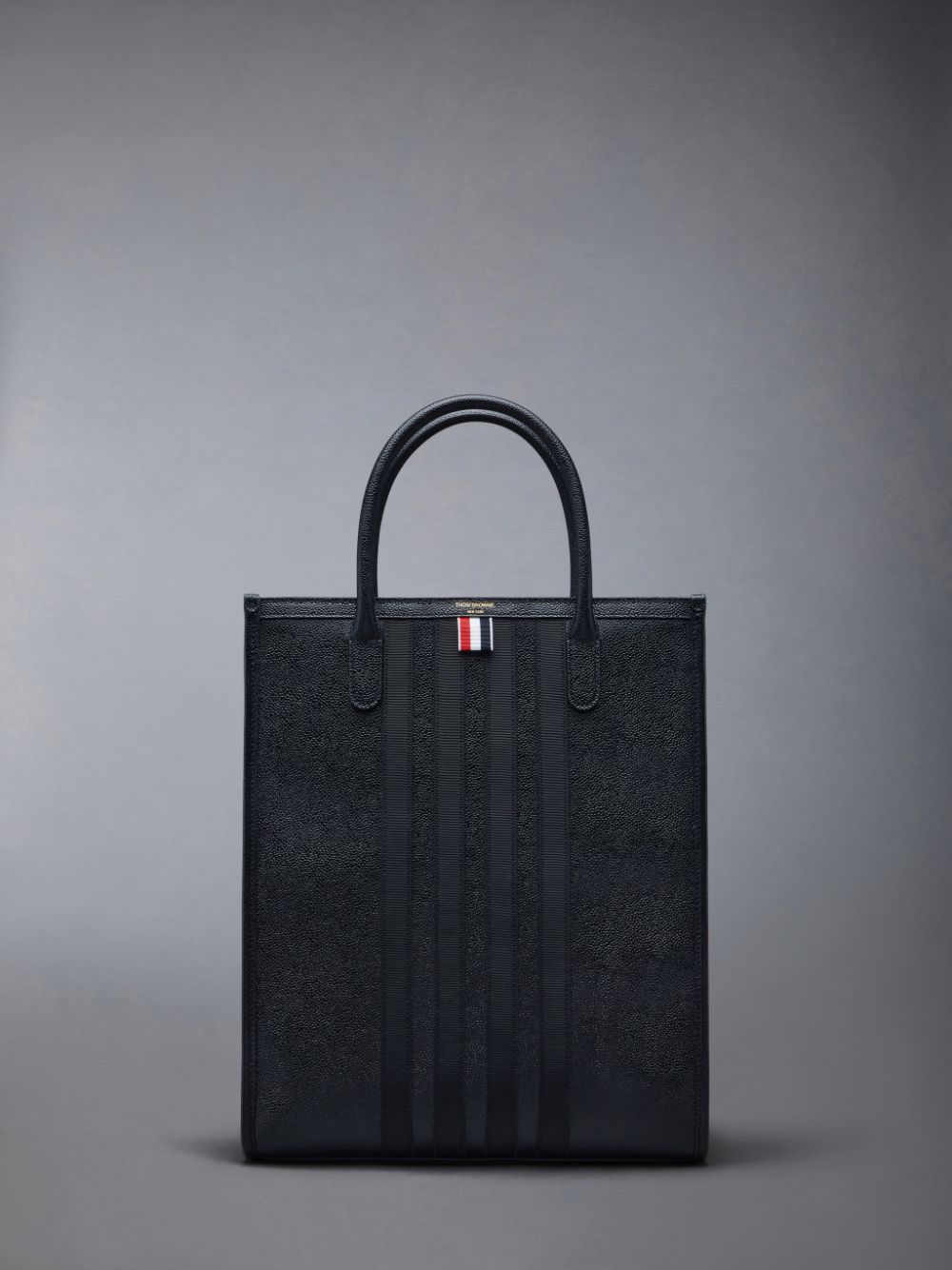 Thom Browne Pebble Grain 4-Bar メンズ トートバッグ 黒 | FGB53S54492