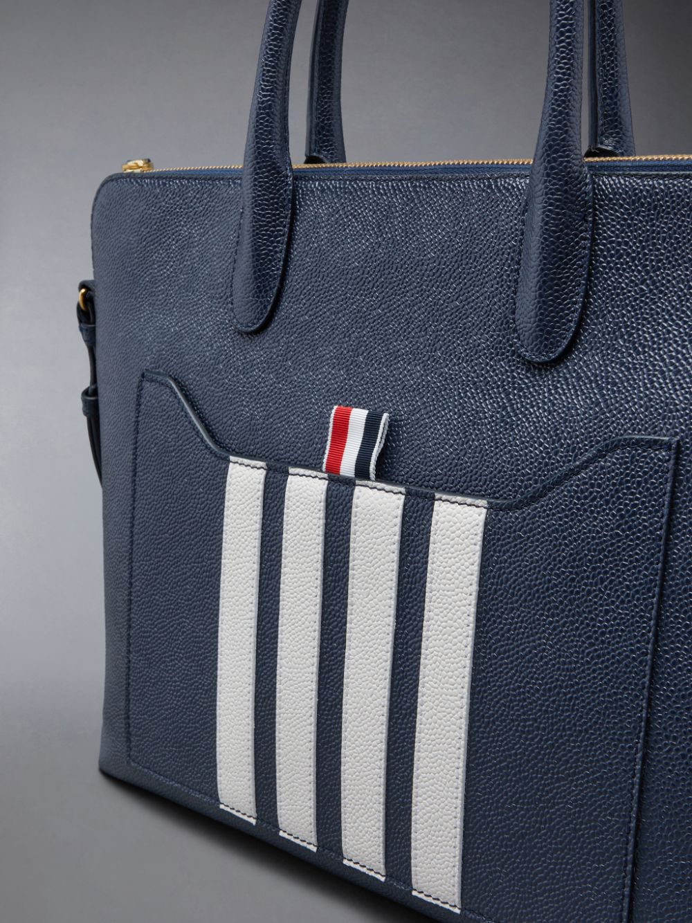 Thom Browne Pebble Grain 4-Bar メンズ ビジネスバッグ 青 | QIO05W94848