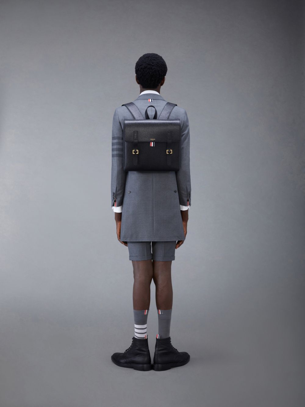 Thom Browne Pebble Grain Book メンズ リュック 黒 | APX21I57163